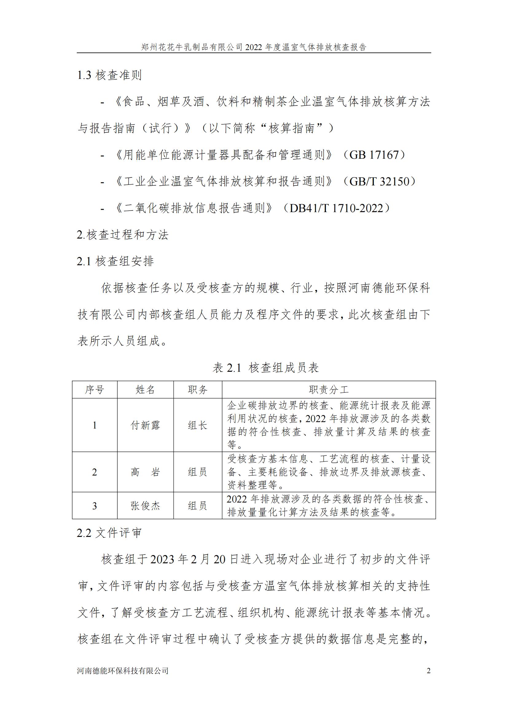 《郑州XINGKONG.COM星空体育(中国大陆)科技公司乳制品有限公司2022年度温室气体排放核查报告》公示